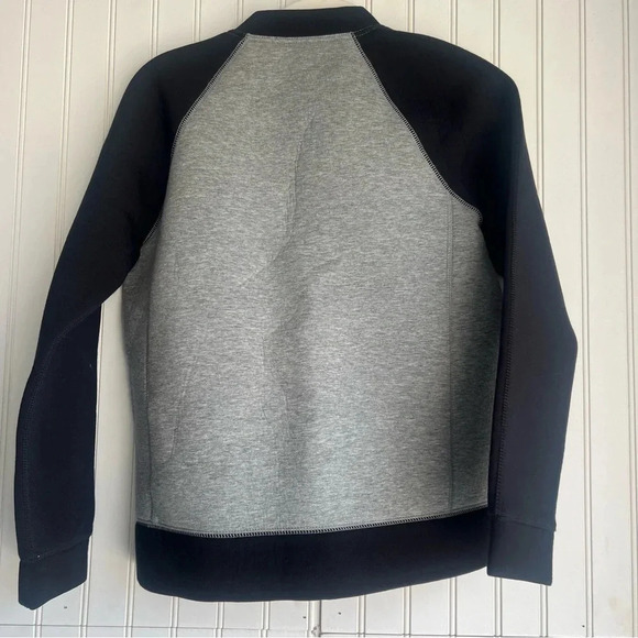 J. Crew Size 4 Gray and Black Neoprene Varsity Jacket NEW! - Picture 6 of 6